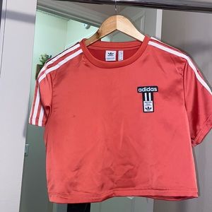 Red Adidas crop top. Size small